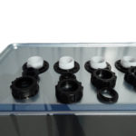 Heizöltank NAU Duplo 1000 silber, Ansicht Anschlüsse geöffnet