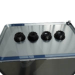 Heizöltank NAU Duplo 720 silber, Ansicht Anschlüsse geschlossen