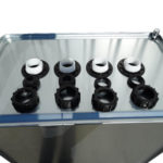 Heizöltank NAU Duplo 720 silber, Ansicht Anschlüsse geöffnet